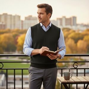 NWT Men’s Oobe Knit Sweater Vest Black Pullover Size M New with Tags